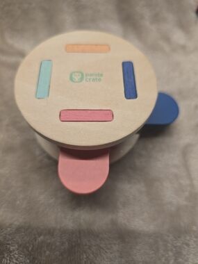 Panda Crate Wooden Color Match Pop Toy - Pink, Blue, Teal & Orange